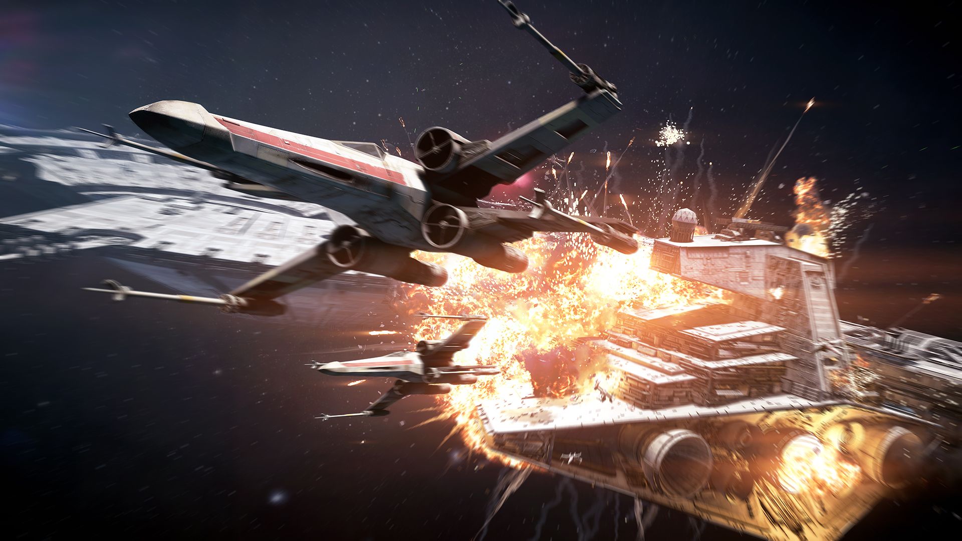 Star Wars Battlefront 2 Space Star Destroyer explode
